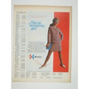 Flag An American Girl AGS Services Corp 1960s Vintage Temporary Help Ad MCM